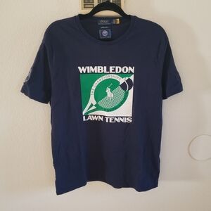 Polo by Ralph Lauren Navy Wimbledon Lawn Tennis T-Shirt Large